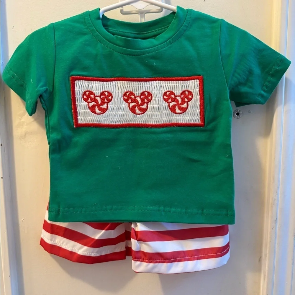 New Smocked Candy Cane Outfit
